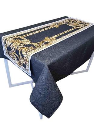 Гобеленовая скатерть на стол baroque black тм прованс