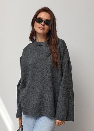 Вязаный джемпер oversize с широкими рукавами мод 9064