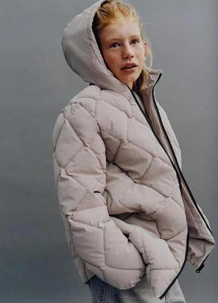 Куртка для дівчинки zara стьобана бежева 3