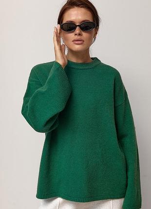Вязаный джемпер oversize с широкими рукавами мод 9064