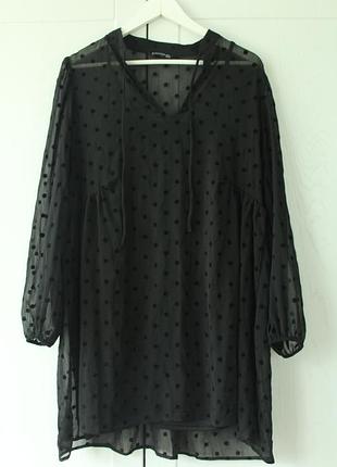 Сукня чорна в горох з підкладкою 2