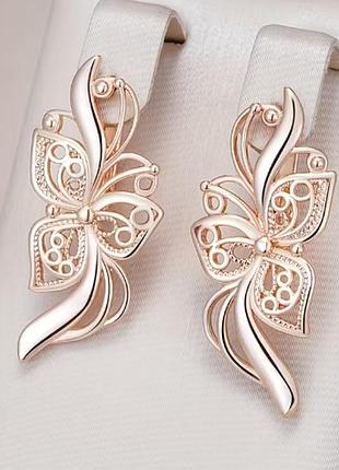 Сережки fallon jewelry позолота, медичне золото. довжина 32 мм. ширина 15 мм.