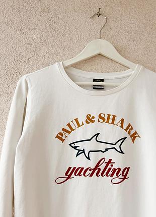 Белый хлопковый свитшот paul & shark 2