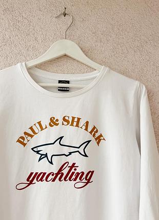 Белый хлопковый свитшот paul & shark 3