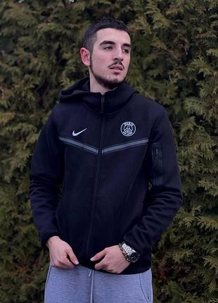 Зип-худи nike tech fleece psg черная