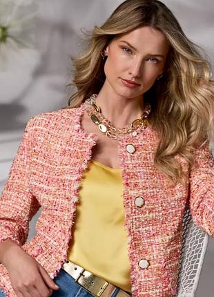 Брендовый жакет твидовый размер 44 от minuet