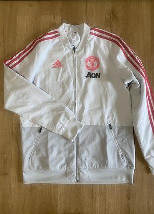 Олімпійка adidas manchester united climalite (176 / s) — стан нової! світло сіра