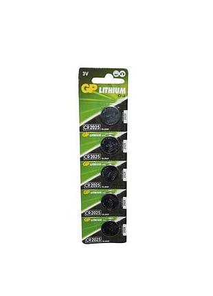 Батарейка литиевая cr2025 lithium button cell 1873 5шт (блистер) тм gp