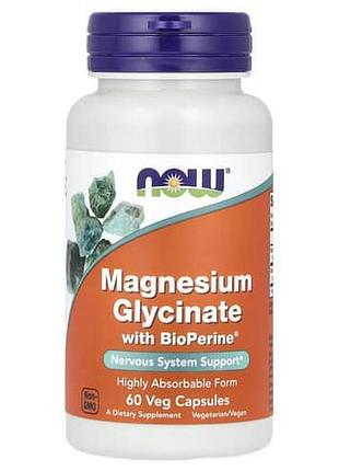 Now magnesium glycinate with bioperine 60 капсул