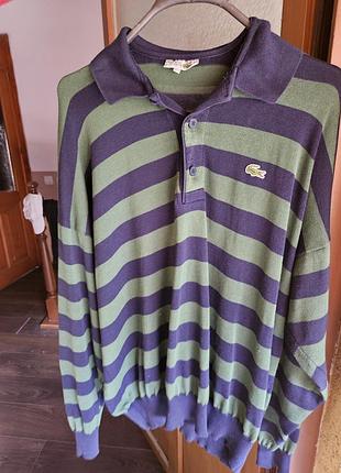 🐊 lacoste chemise vintage — смугасте поло з довгим рукавом