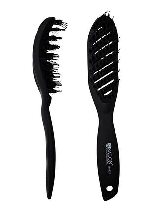 Щетка для волос salon professional: продувная изогнутая массажка с комбинированной щетиной