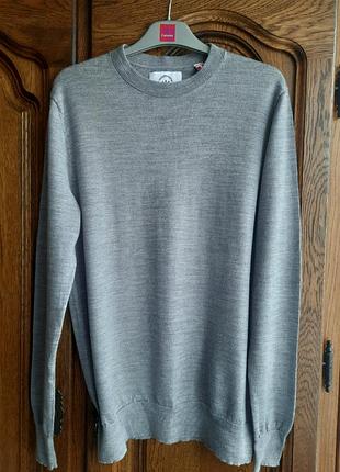 Светр чоловічий сірий вовняний kronstadt casual