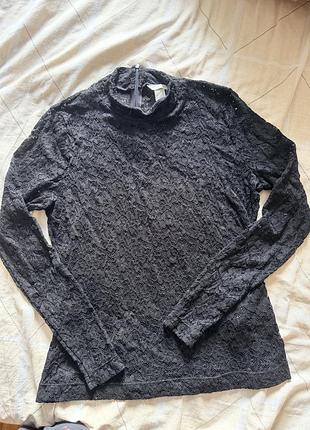 Водолазка жіноча h&m чорна мереживна розмір m