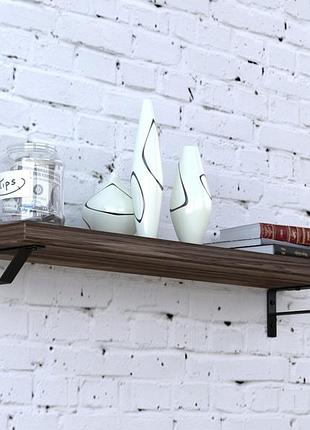 Полка настенная loft design pl-908 орех модена 908x236x32 мм металлическая дсп