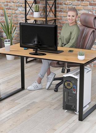 Письменный стол loft design q-135 black дуб крафт золотой
