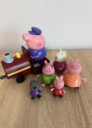 Набір peppa pig з фігурками та потягом