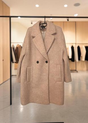 Пальто оверсайз zara букле (шерсть).