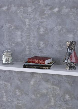 Настенная полка loft design pl-3-36, белая, 112 см, полка для книг, полка под тв, полка для декора, полка лдсп + металл, 25 см