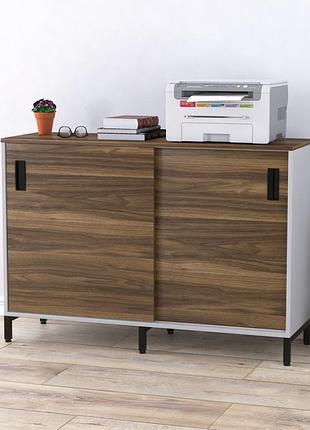 Тумба офисная ls-1200-830 белая орех модена