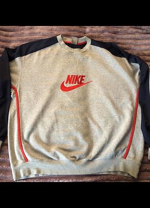 Світшот чоловічий nike сірий з чорним xl-xxl