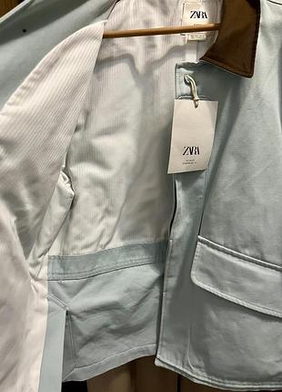 Куртка zara блакитна, розмір l 3