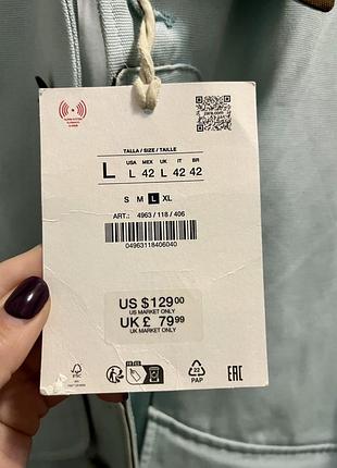 Куртка zara блакитна, розмір l 4