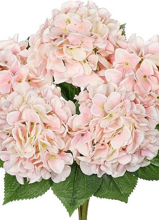 Букет штучних квітів 50 см large hydrangea light pink світло-рожева штучна гортензія для декору