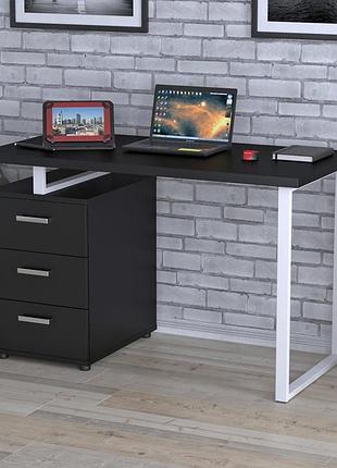 Письмовий стіл loft design l-27 чорний st7 білий