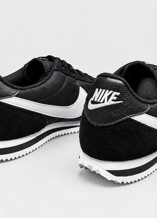 Мужские спортивные кроссовки nike черные белые из натуральной замши кожи замшевые кожаные низкие демисезонные