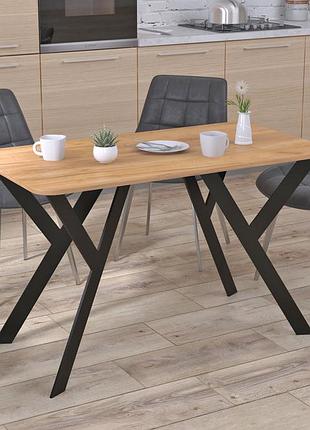 Стол обеденный ишла 120-65 loft design дуб крафт золотой закруглённые углы