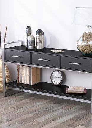 Консоль с ящиками l-145 хром loft design черный st7
