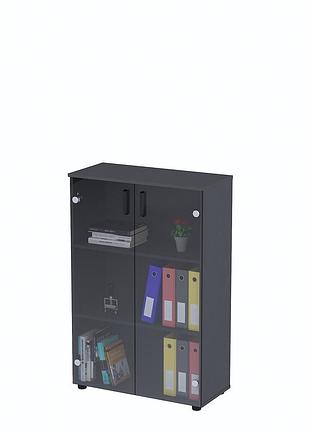 Тумба со стеклянными дверями nt3-80-2sk антрацит