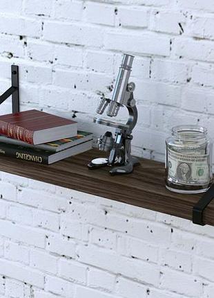 Настенная полка loft design pl-3-36 орех модена 92 см, полка из лдсп и металлическим каркасом, толщина 36 мм