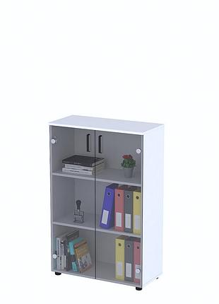 Тумба со стеклянными дверями nt3-80-2sk белый