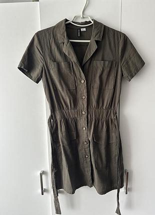 Коротка жіноча сукня h&m кольору хакі
