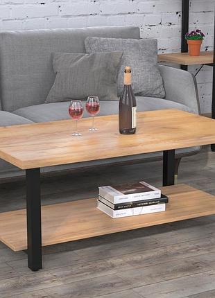 Журнальный столик токио loft design дуб крафт золотой