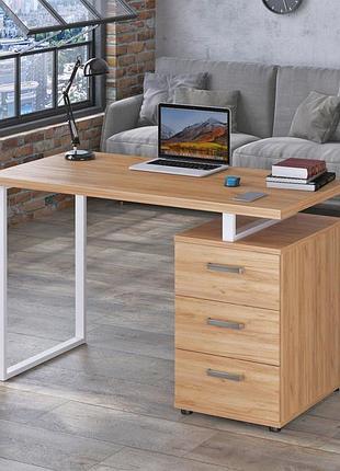 Письмовий стіл loft design l-27 дуб крафт золотий білий