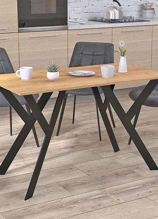 Стол обеденный ишла 120-65 loft design дуб крафт золотой прямые углы