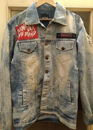 Spyk (xl). стильна джинсова куртка distressed (іспанія)