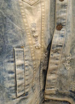 Spyk (xl). стильная джинсовая куртка distressed (испания) 5