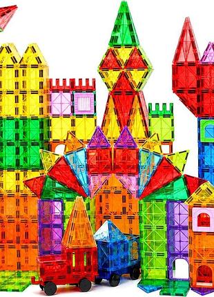 Mxblocky - магнітний конструктор на 102 деталі з 2 машинками, розвиваюча іграшка монтессорі для дітей від 3 років