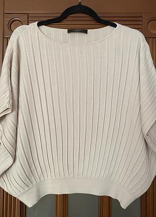 Топ кажан weekend max mara оригінал в рубчик плісе (вовна, кашемір, віскоза) sm