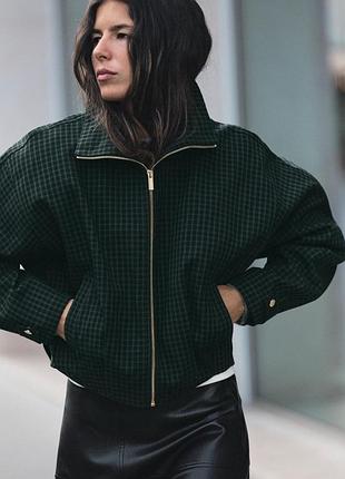 Куртка бомбер жіноча в клітинку zara new