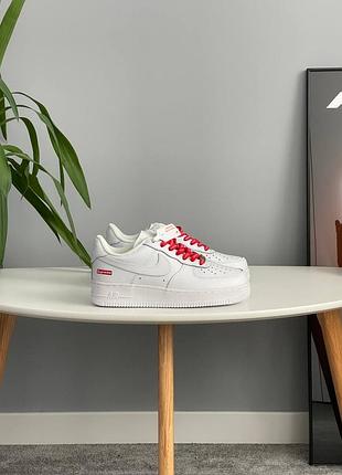 Кросівки nike air force 1 low supreme white🤍❤️