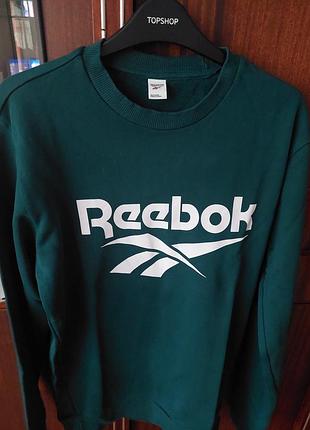 Чоловічий світшот reebok, зелений, 100% котон