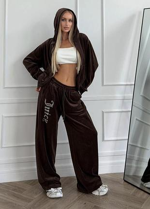 Жіночий спортивний костюм juicy couture велюровий шоколад