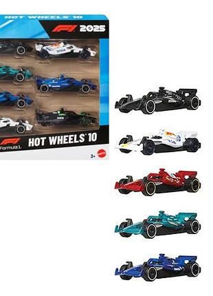 Набор из 10-ти базовых машинок jmm24 "формула 1" hot wheels