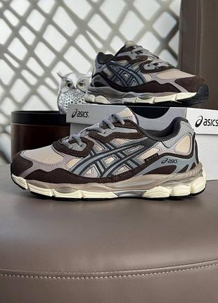 Водонепроникні кросівки asics gel-nyc w gtx beige brown grey