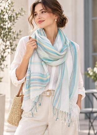 Легкий літній шарф fatface blue festival stripe
