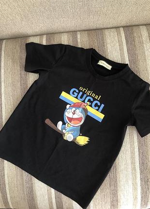 Футболка дитяча gucci чорна з принтом для хлопчика 6 років